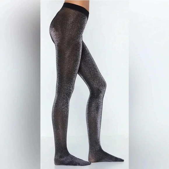 Silver sparkle high waisted tights - Picture 1 of 4